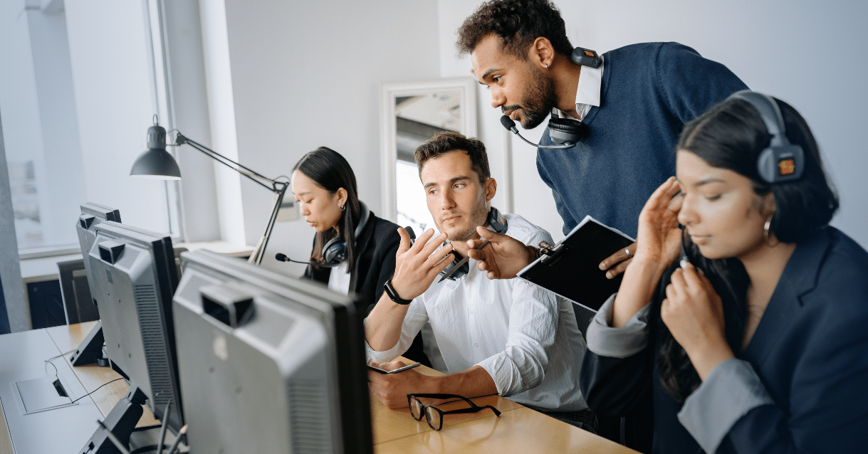 People looking at computer screens