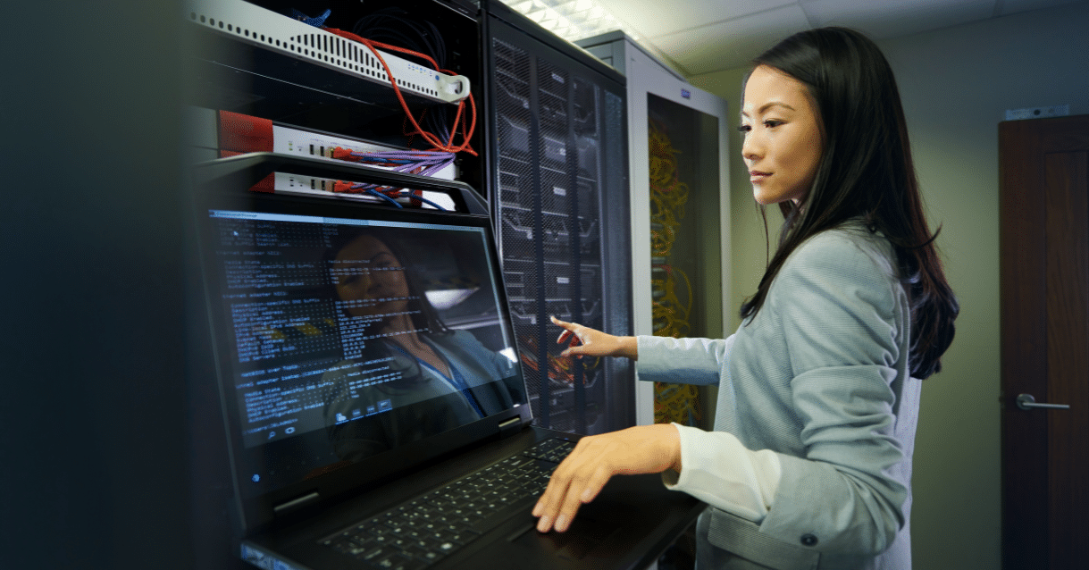 Woman handling IT services