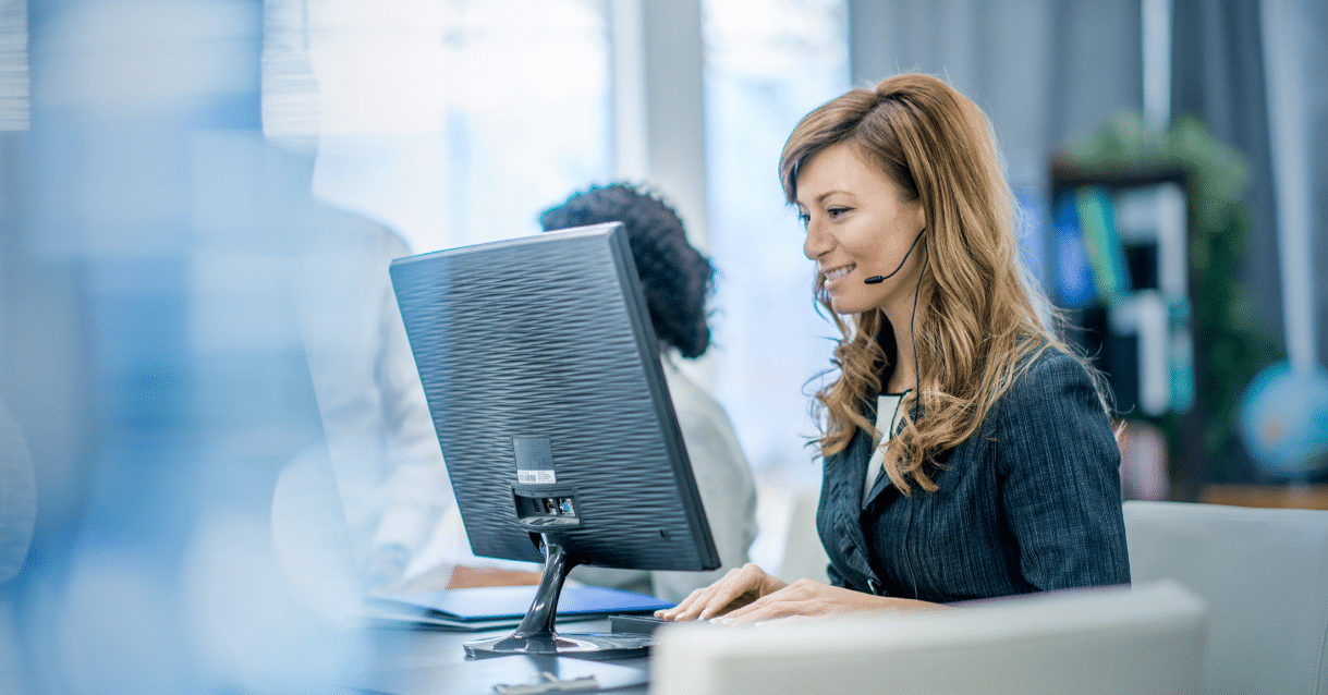 Woman providing tech support